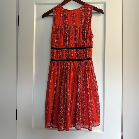 Abercrombie Orange Boho Sleeveless V-Neck Dress - Picture 2 of 7